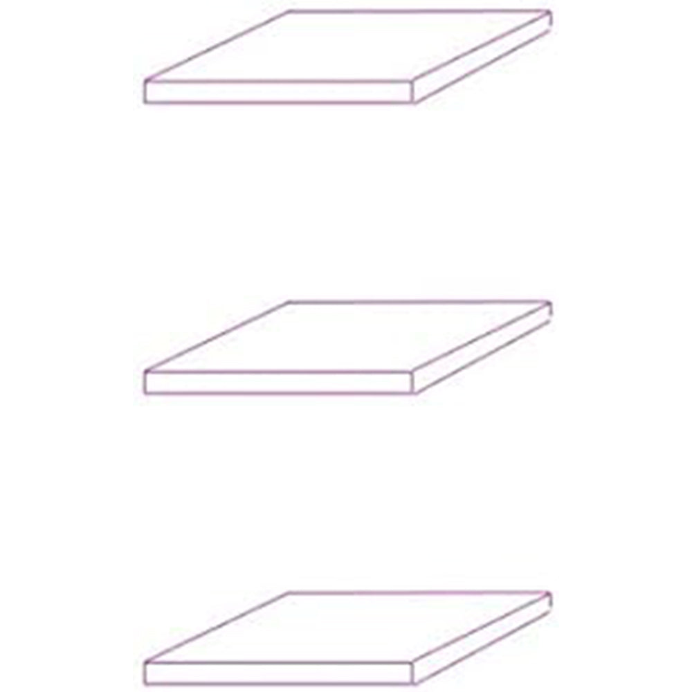 Drei erweiterbare Glasboden für die Wandvitrinen