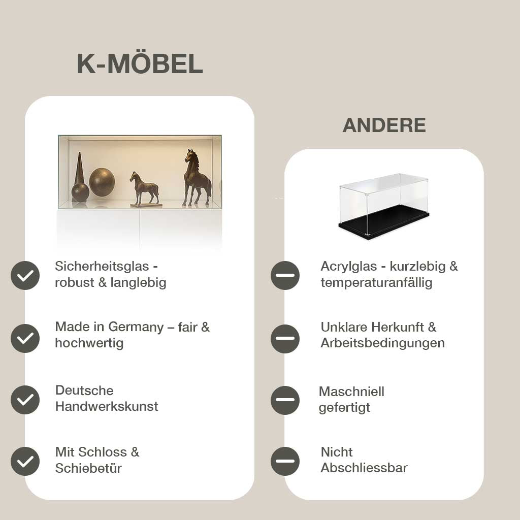 Kunstvitrine aus Glas